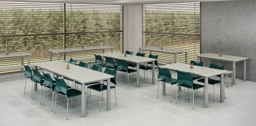 Mesa para refeitório com bancos escamoteáveis - Imagem 2