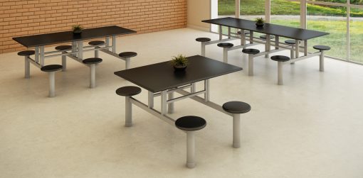 Mesa para refeitório com bancos escamoteáveis - Imagem 4